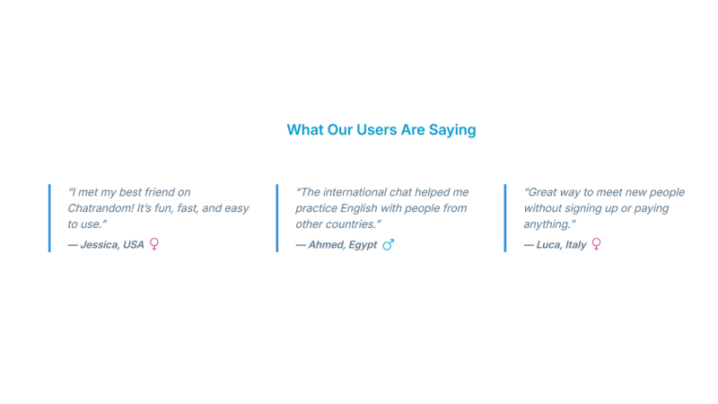 Chatrandom offers fast, diverse, and easy-to-access global video chats.