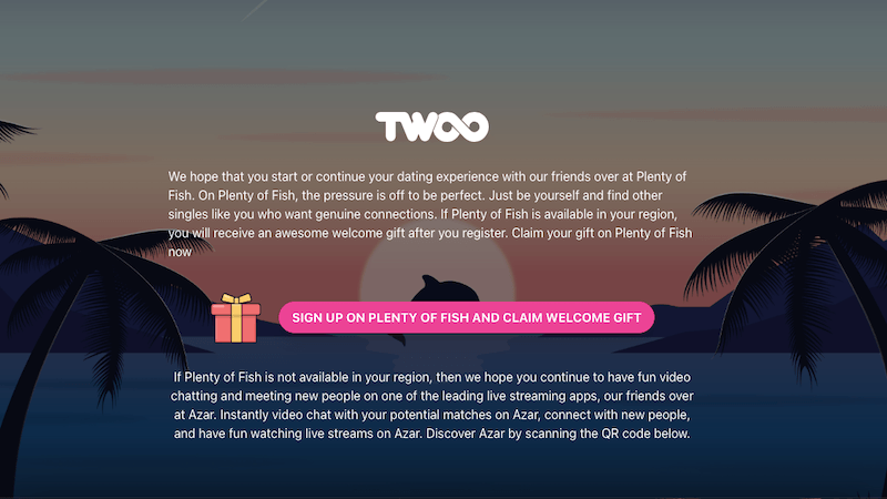 Twoo's website now