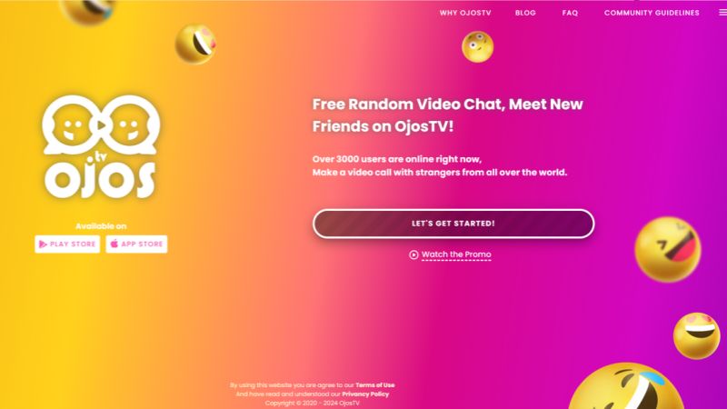 Ojos TV is a free, anonymous video chat platform for instant global connections.